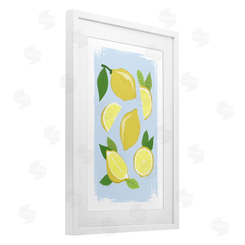 Martina Pavlova Pastel Summer Lemons White Framed Print Under Glass Wall Art