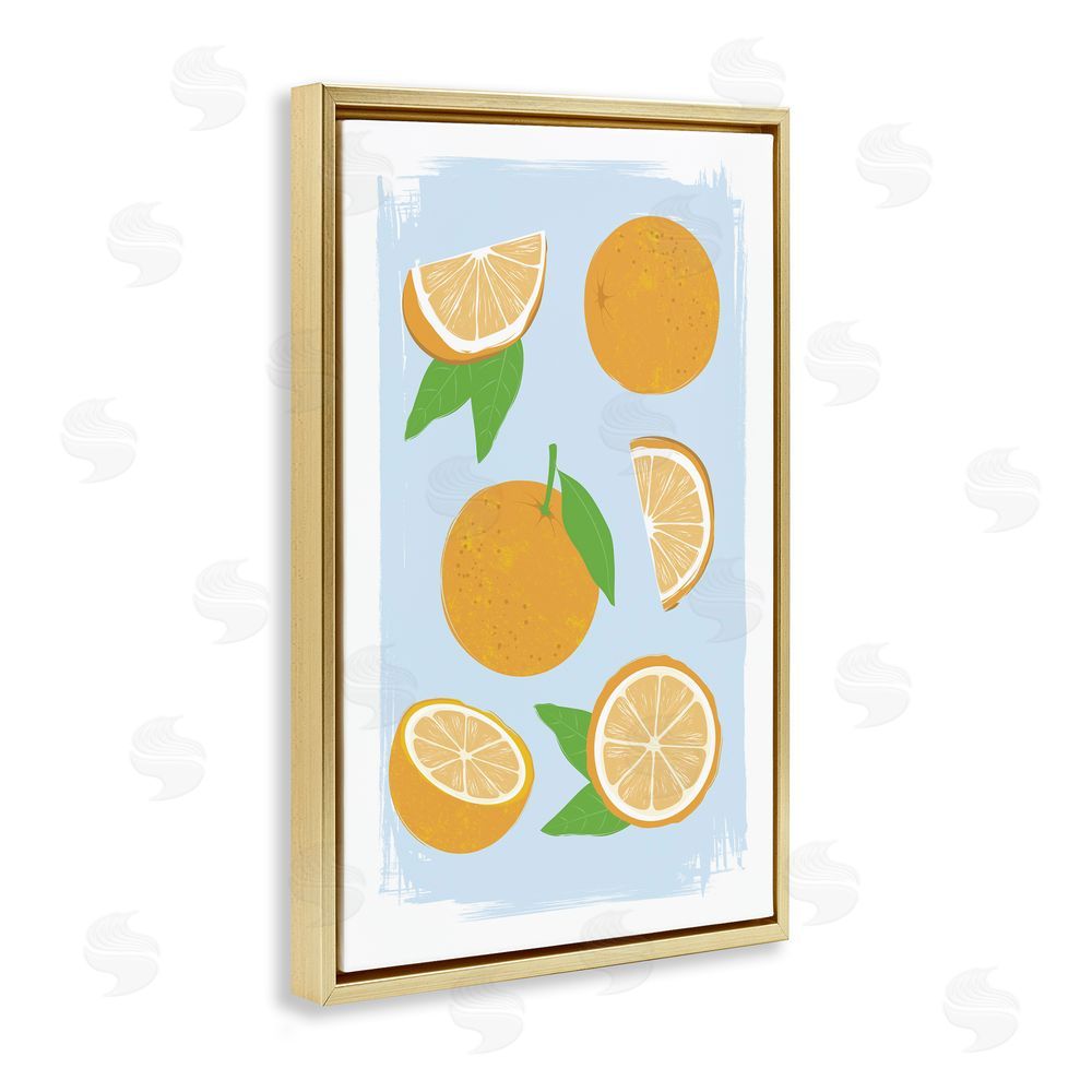 Martina Pavlova Pastel Summer Oranges Gold Floating Frame Canvas Wall Art Print
