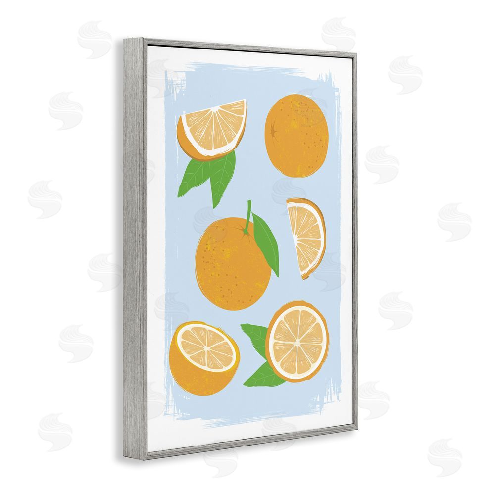 Martina Pavlova Pastel Summer Oranges Gray Framed Giclee Wall Art Print