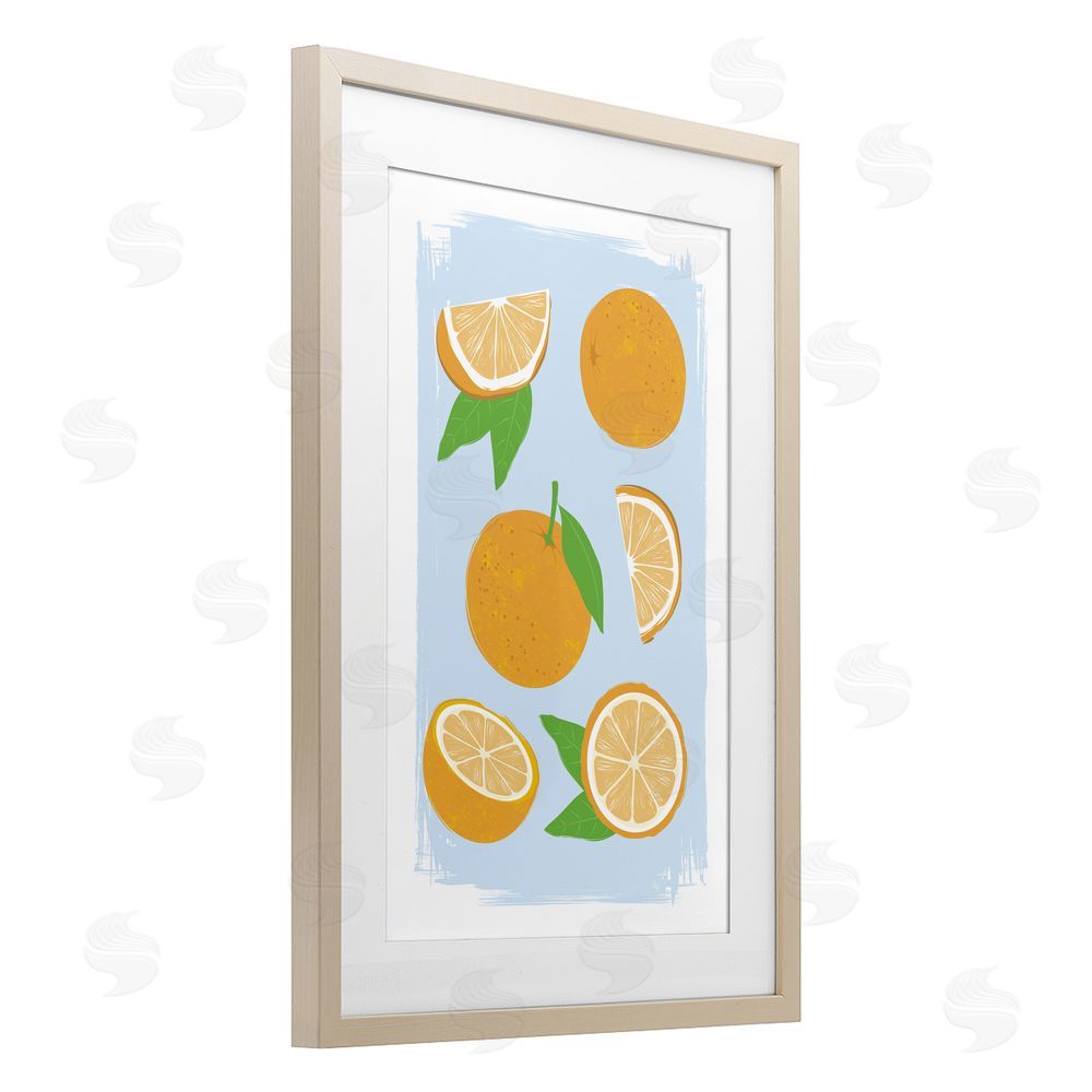 Martina Pavlova Pastel Summer Oranges Birch Framed Print Under Glass Wall Art