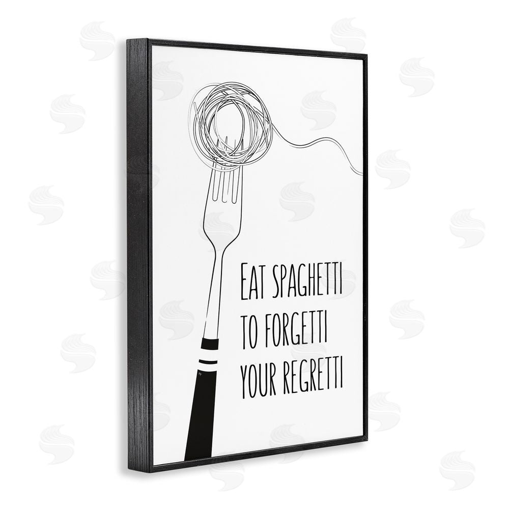 Martina Pavlova Funny Spaghetti Sass Blacked Framed Giclee Wall Art Print