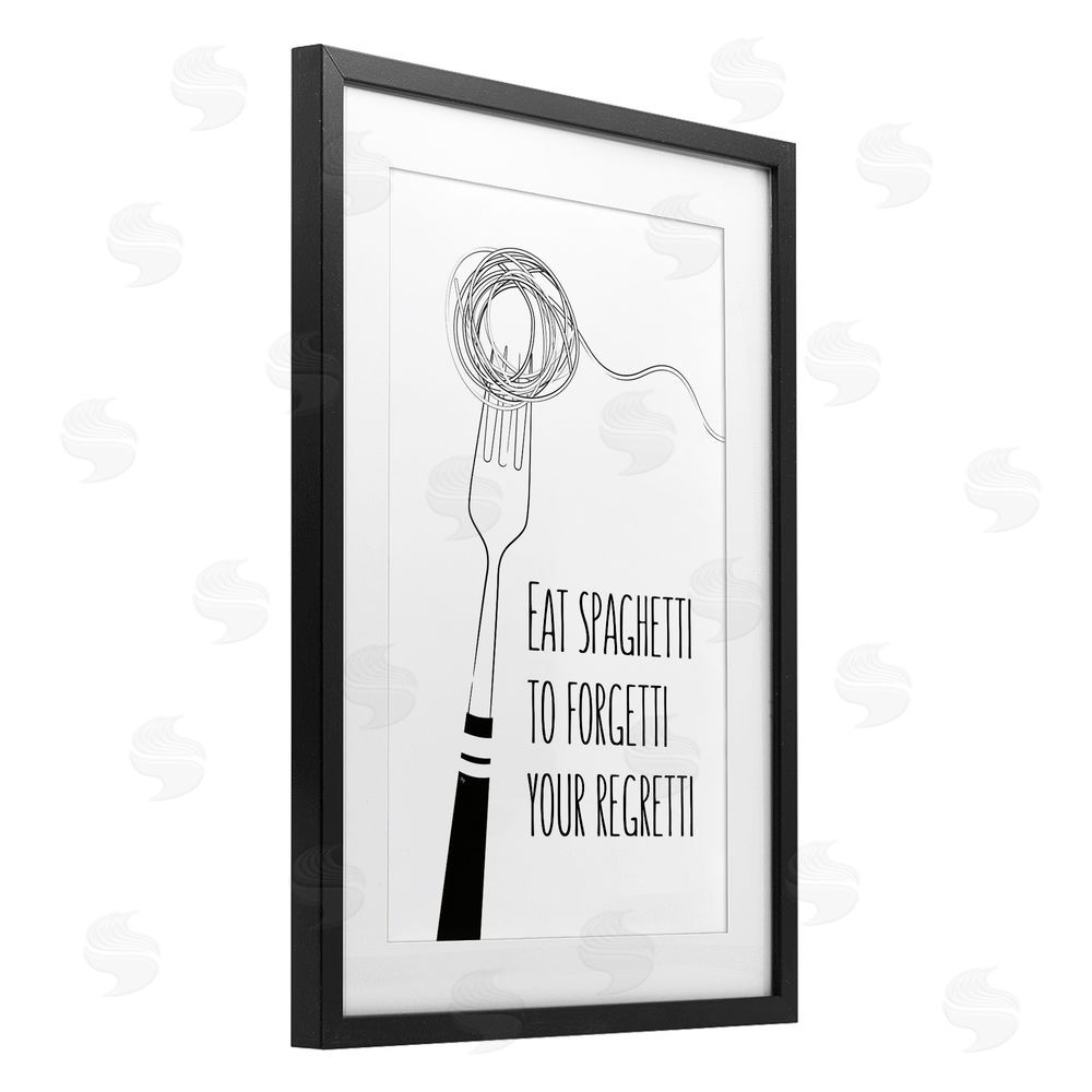 Martina Pavlova Funny Spaghetti Sass Black Framed Print Under Glass with Mat Wall Art