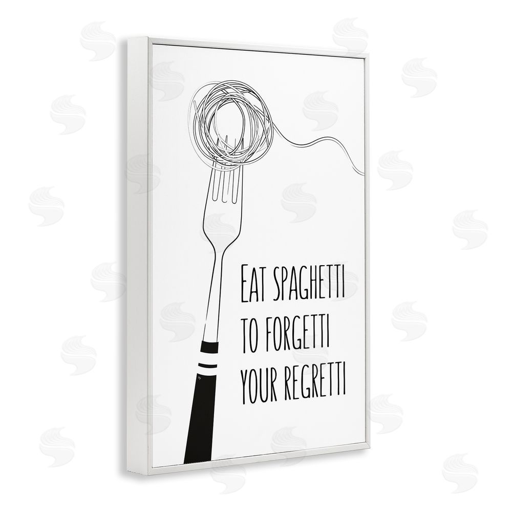 Martina Pavlova Funny Spaghetti Sass White Framed Giclee Wall Art Print
