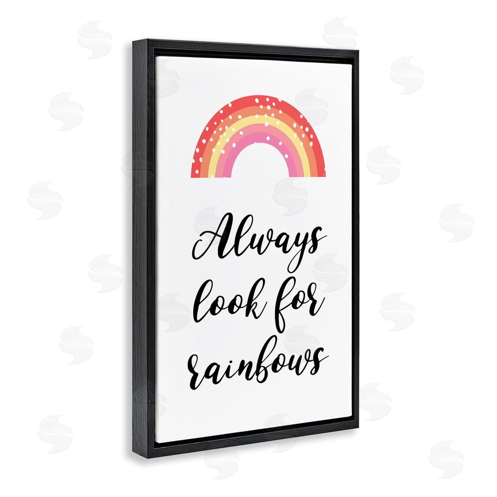 Martina Pavlova Always Look For Rainbows Black Floating Frame Canvas Wall Art Print