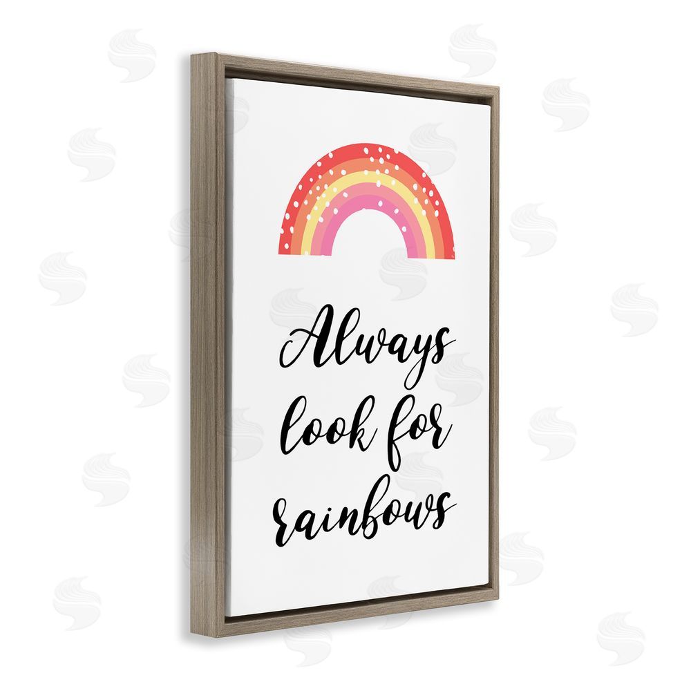 Martina Pavlova Always Look For Rainbows Brown Floating Frame Canvas Wall Art Print