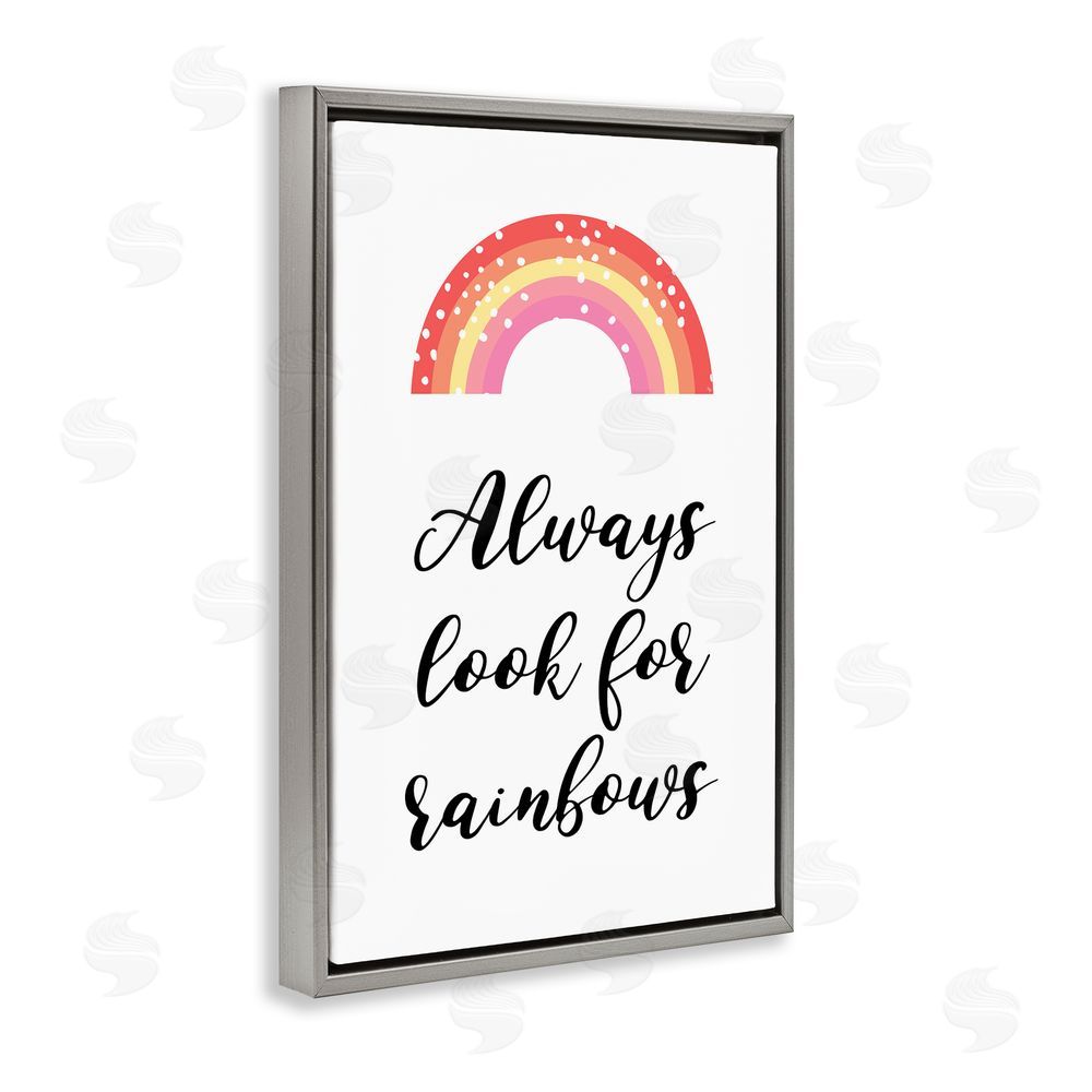 Martina Pavlova Always Look For Rainbows Gray Floating Frame Canvas Wall Art Print