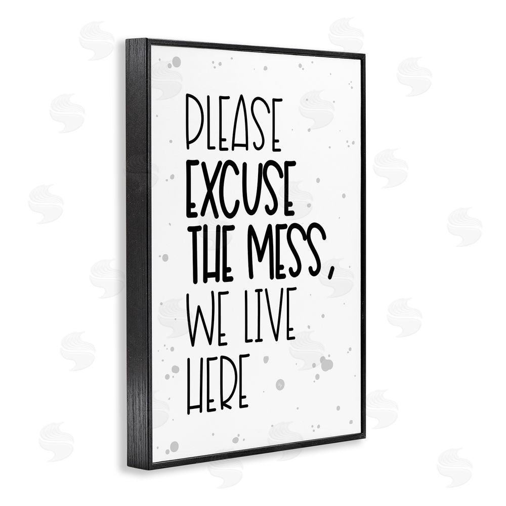 Martina Pavlova Excuse the Mess Bold Black Framed Giclee Wall Art Print