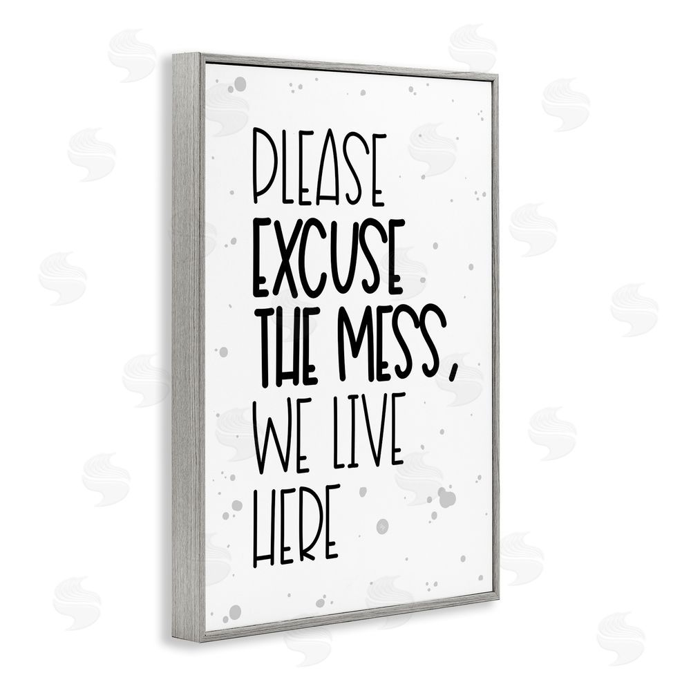 Martina Pavlova Excuse the Mess Bold Gray Framed Giclee Wall Art Print