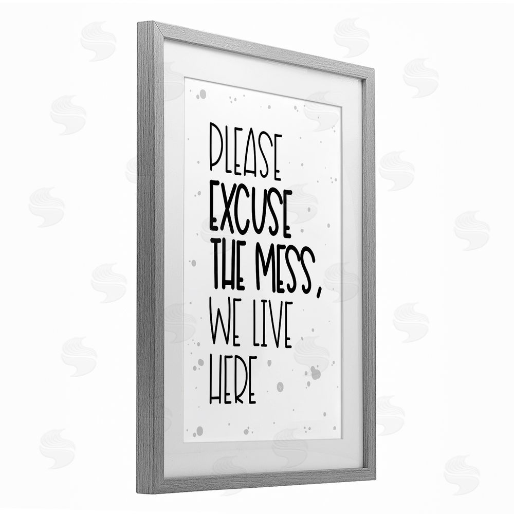 Martina Pavlova Excuse the Mess Bold Gray Framed Print Under Glass Wall Art