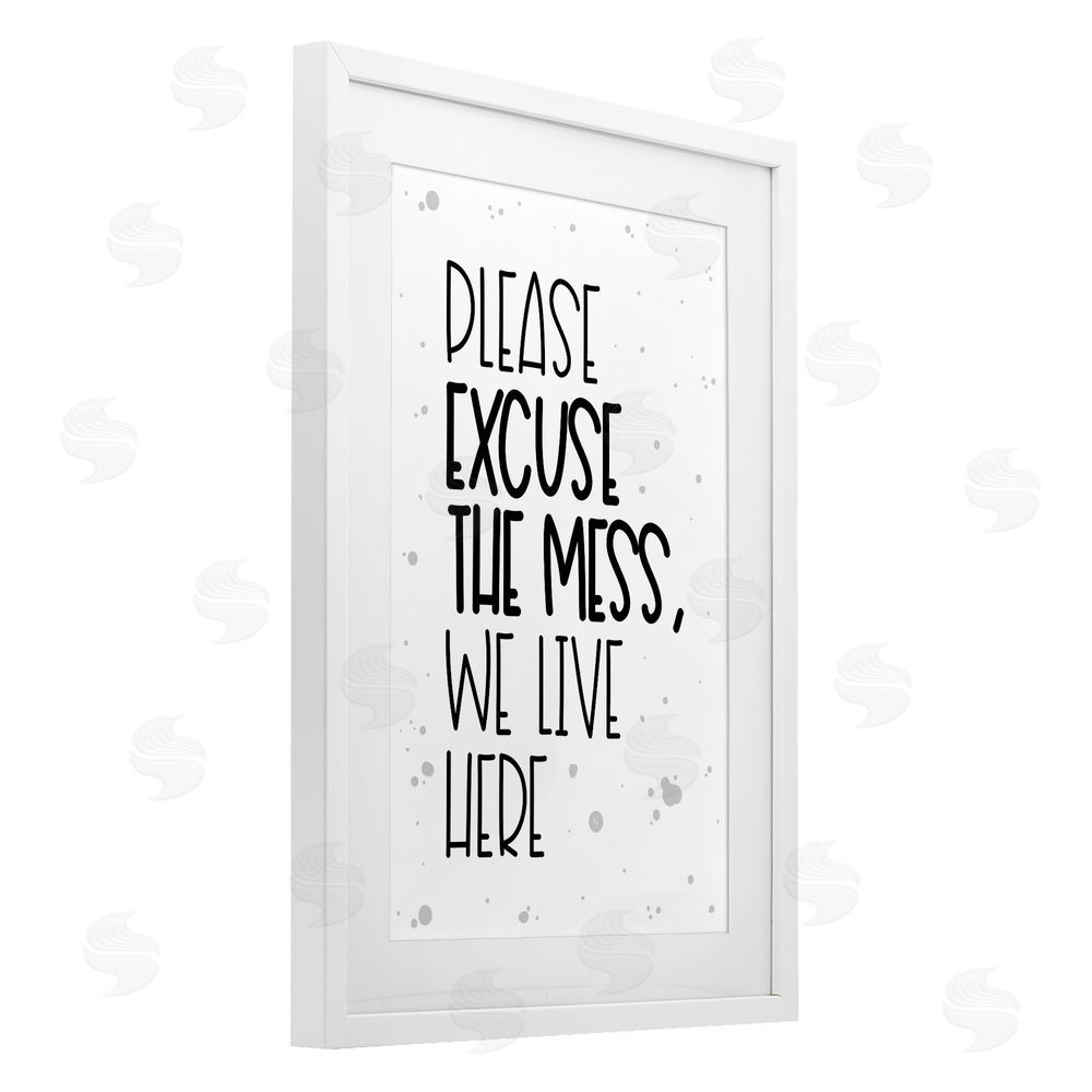 Martina Pavlova Excuse the Mess Bold White Framed Print Under Glass Wall Art
