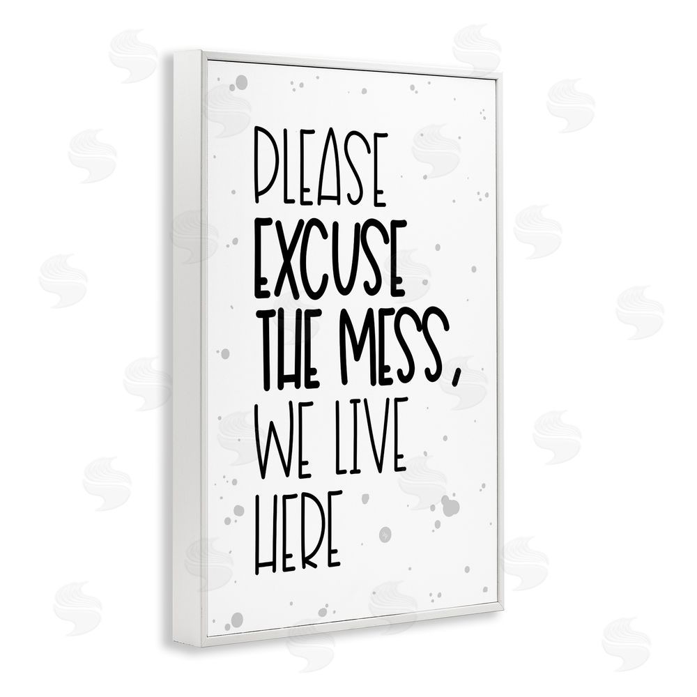 Martina Pavlova Excuse the Mess Bold White Framed Giclee Wall Art Print