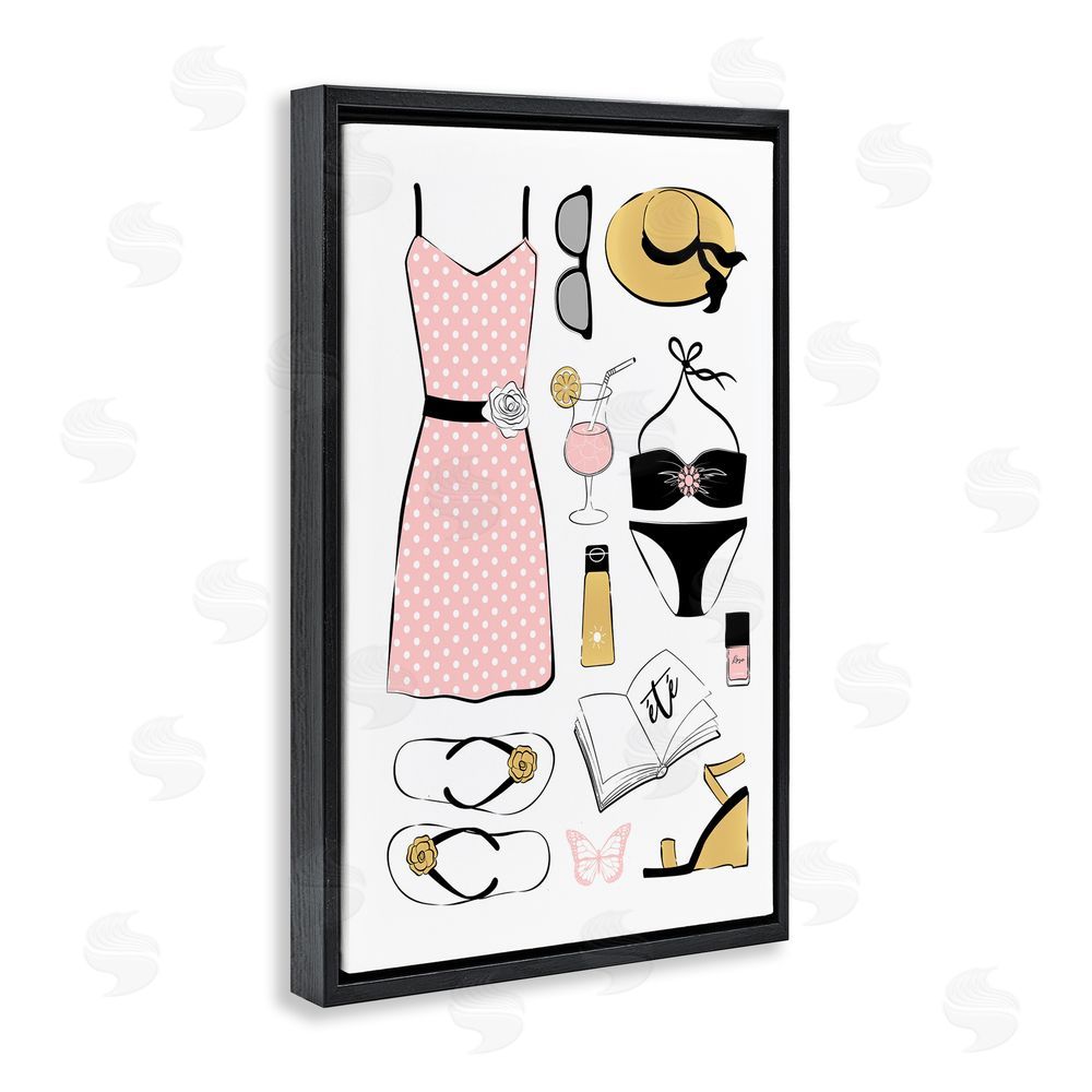 Martina Pavlova Summer Vibes Necessities Black Floating Frame Canvas Wall Art Print