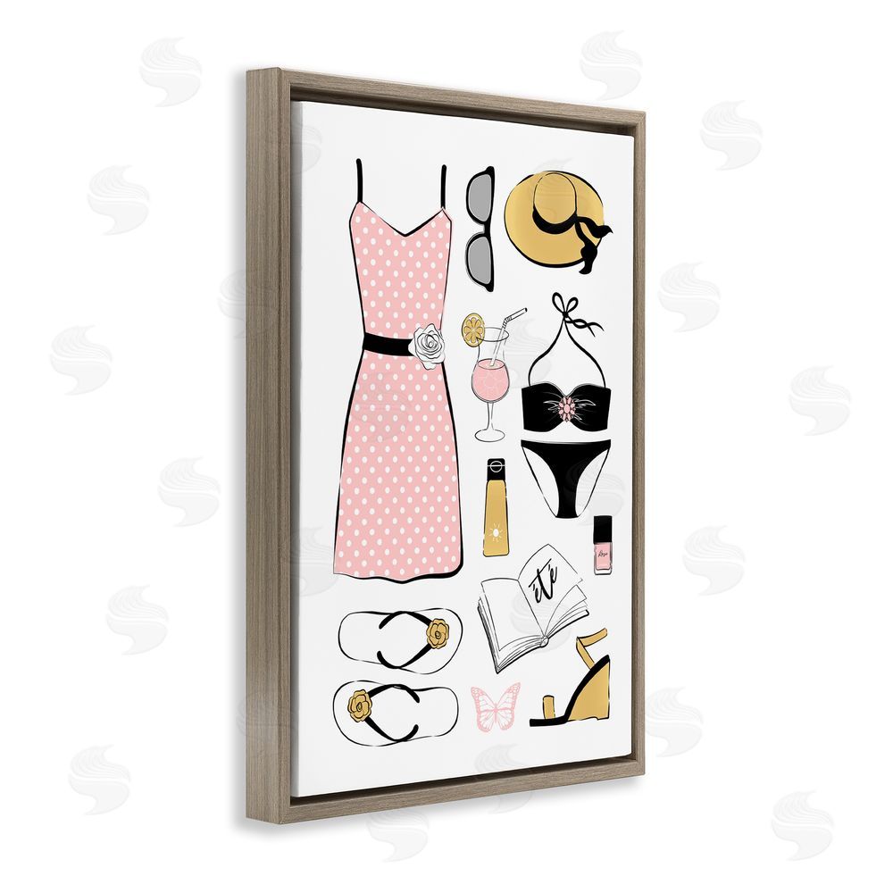 Martina Pavlova Summer Vibes Necessities Brown Floating Frame Canvas Wall Art Print