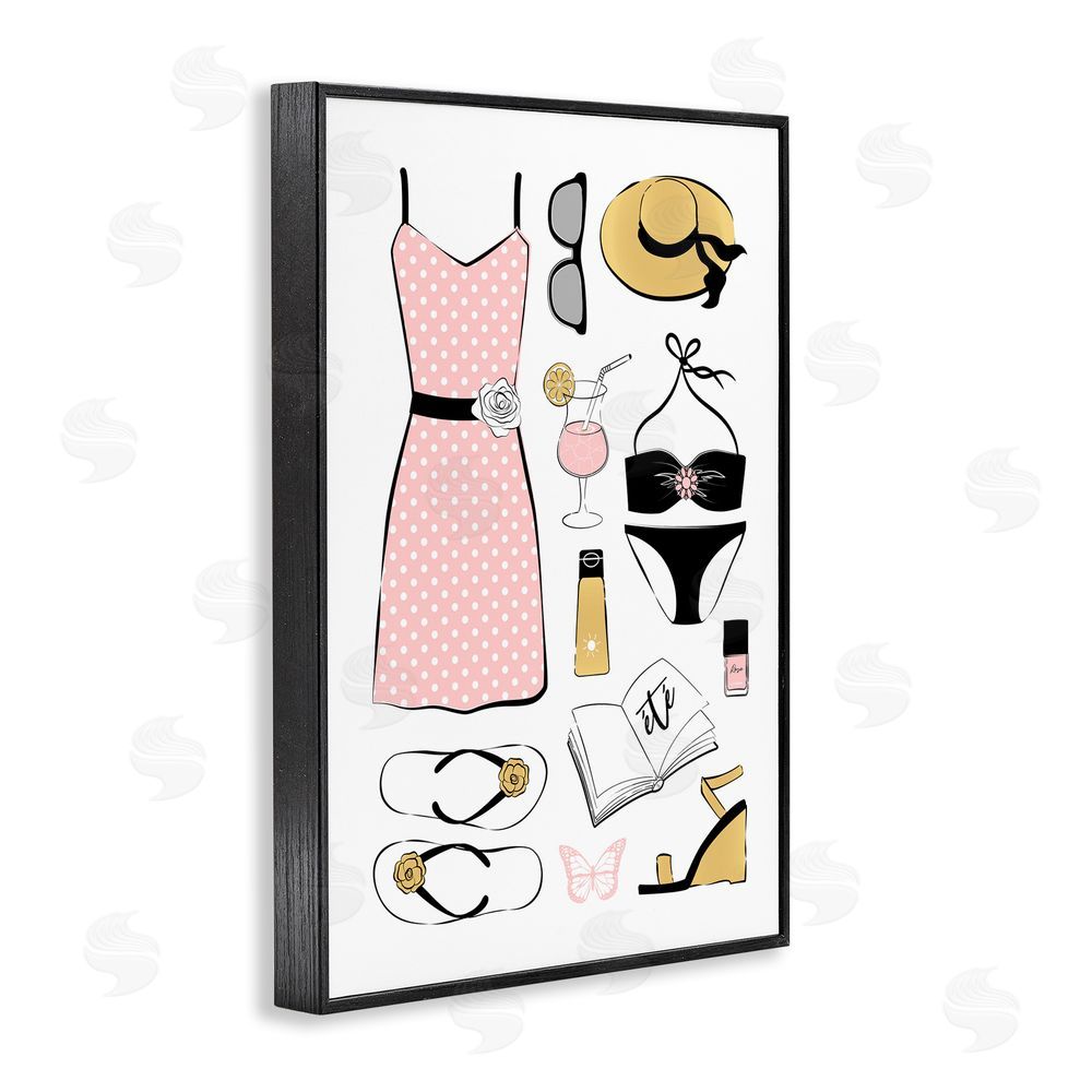 Martina Pavlova Summer Vibes Necessities Black Framed Giclee Wall Art Print