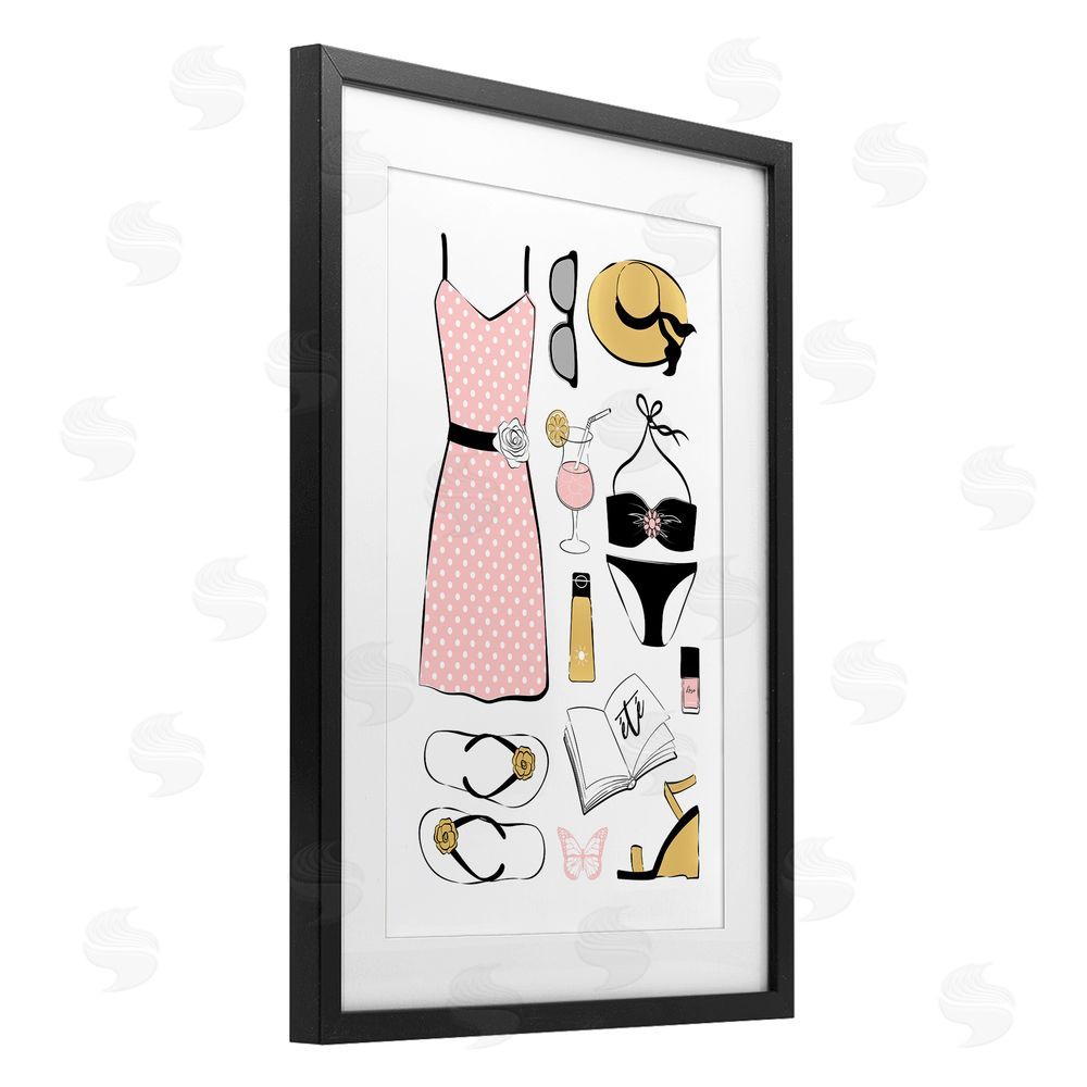 Martina Pavlova Summer Vibes Necessities Black Framed Print Under Glass Wall Art