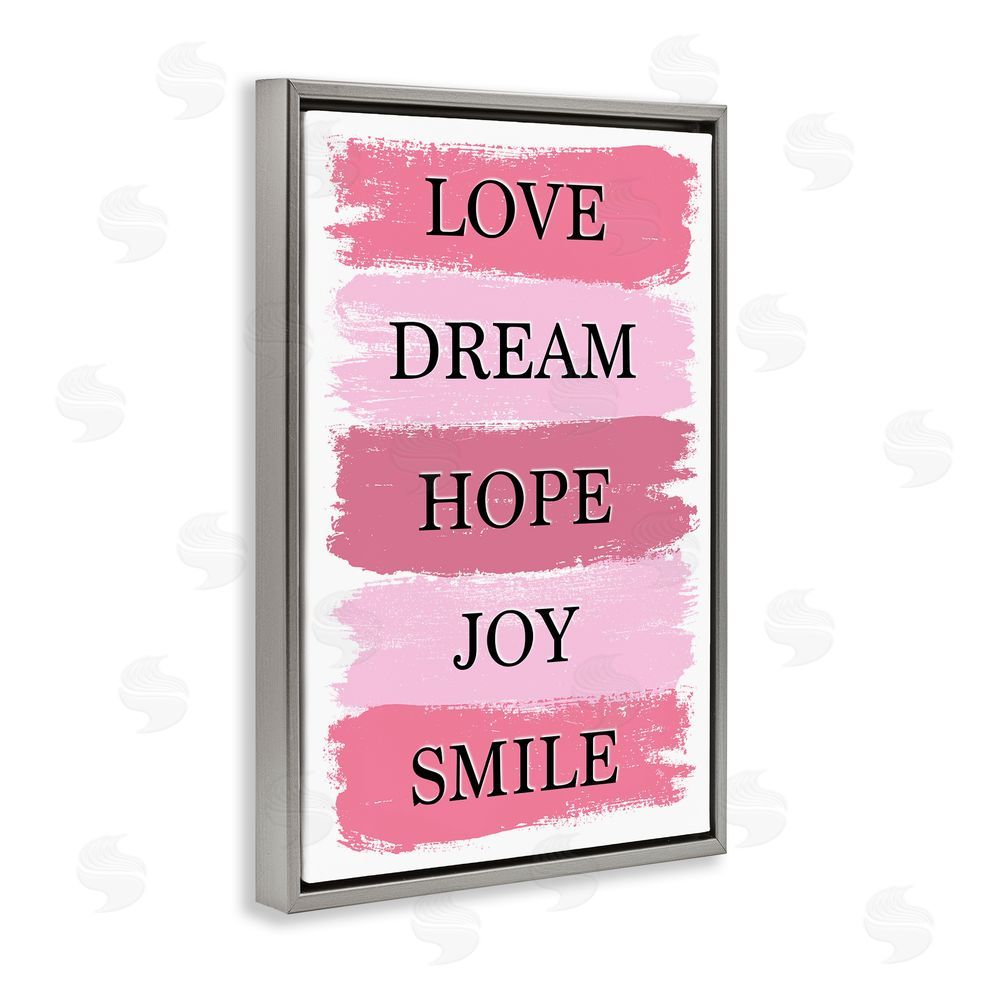 Martina Pavlova Love Dream Hope Joy Smile Gray Floating Frame Canvas Wall Art Print