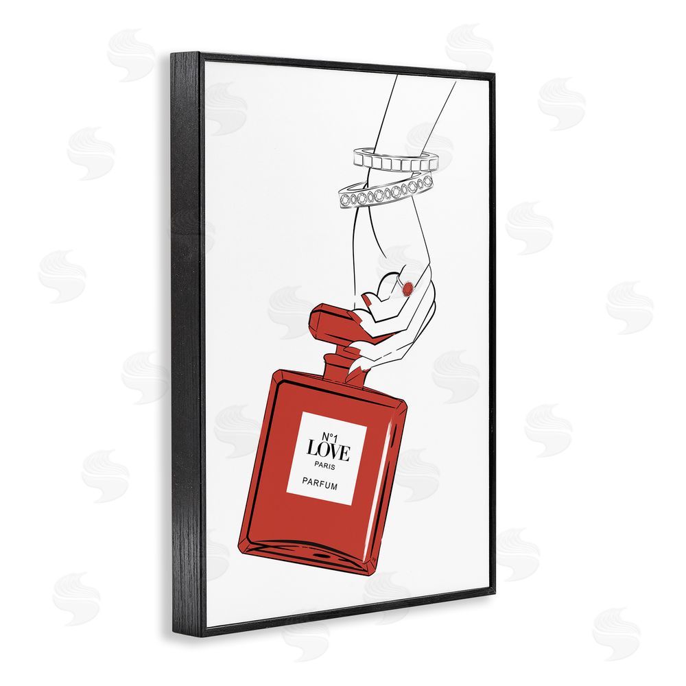 Martina Pavlova Red Perfume In Hand Black Framed Giclee Wall Art Print