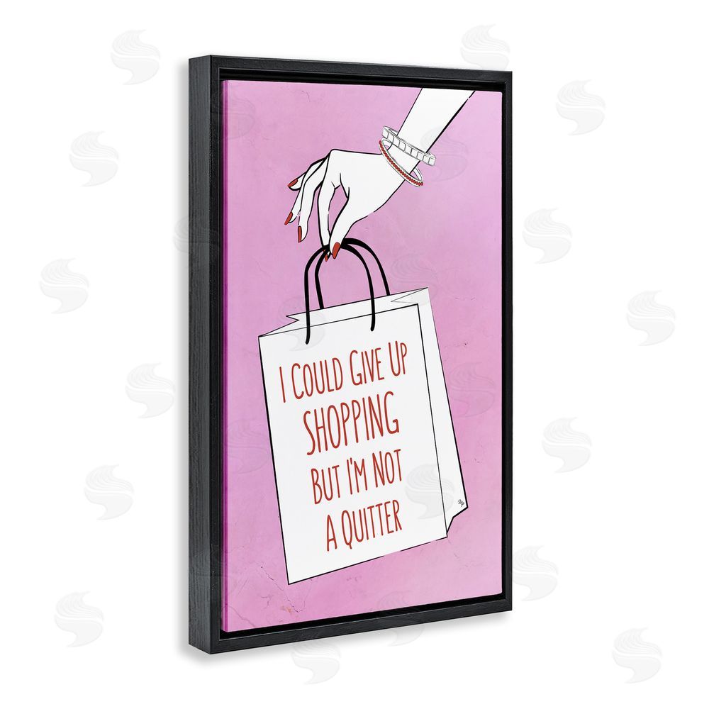 Martina Pavlova Not A Quitter Shopping Black Floating Frame Canvas Wall Art Print