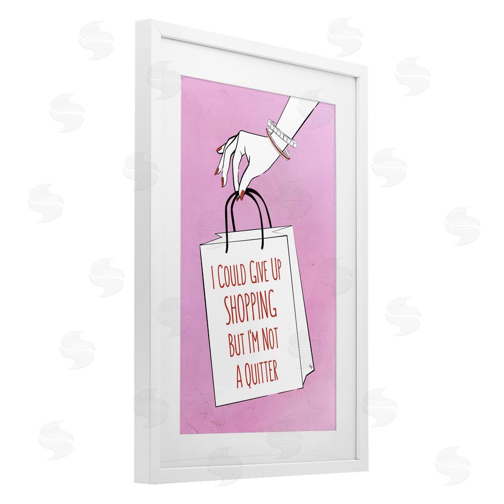Martina Pavlova Not A Quitter Shopping White Framed Print Under Glass Wall Art