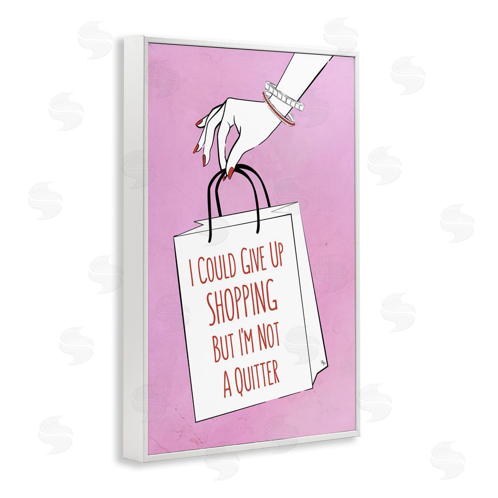Martina Pavlova Not A Quitter Shopping White Framed Giclee Wall Art Print