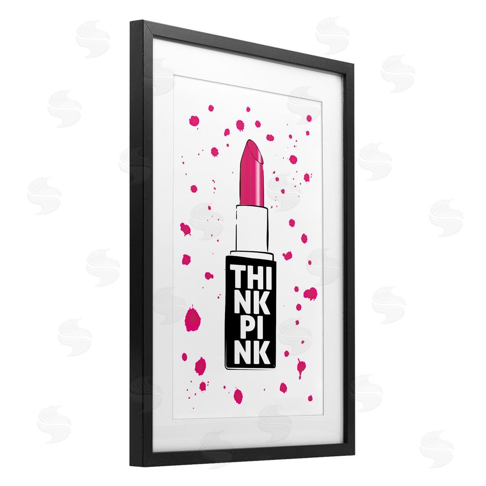 Martina Pavlova Think Pink Lipstick Black Framed Print Under Glass Wall Art