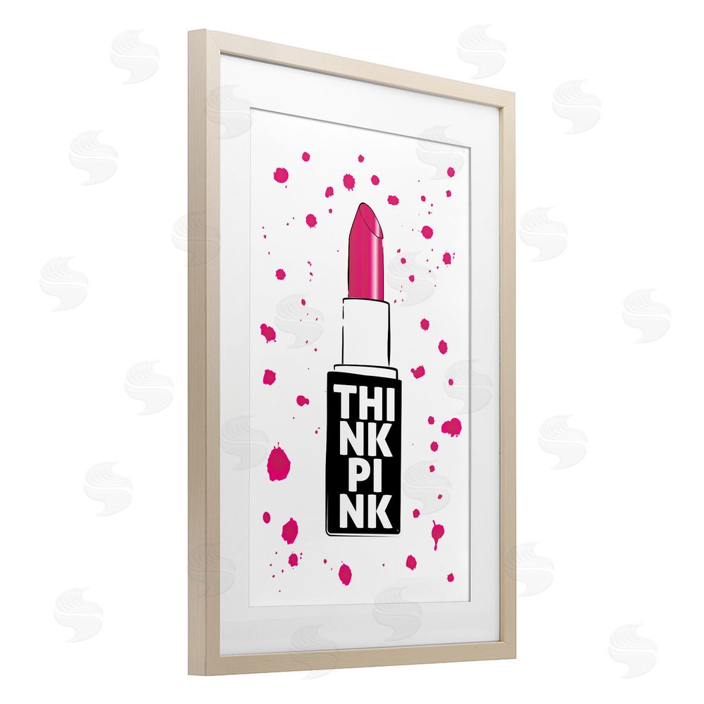Martina Pavlova Think Pink Lipstick Birch Framed Print Under Glass Wall Art