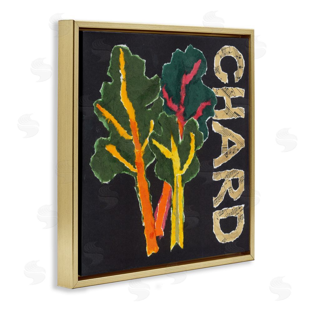 Nancy Overton Chard Leafy Vegetable Gold Floating Frame Canvas Wall Art Print