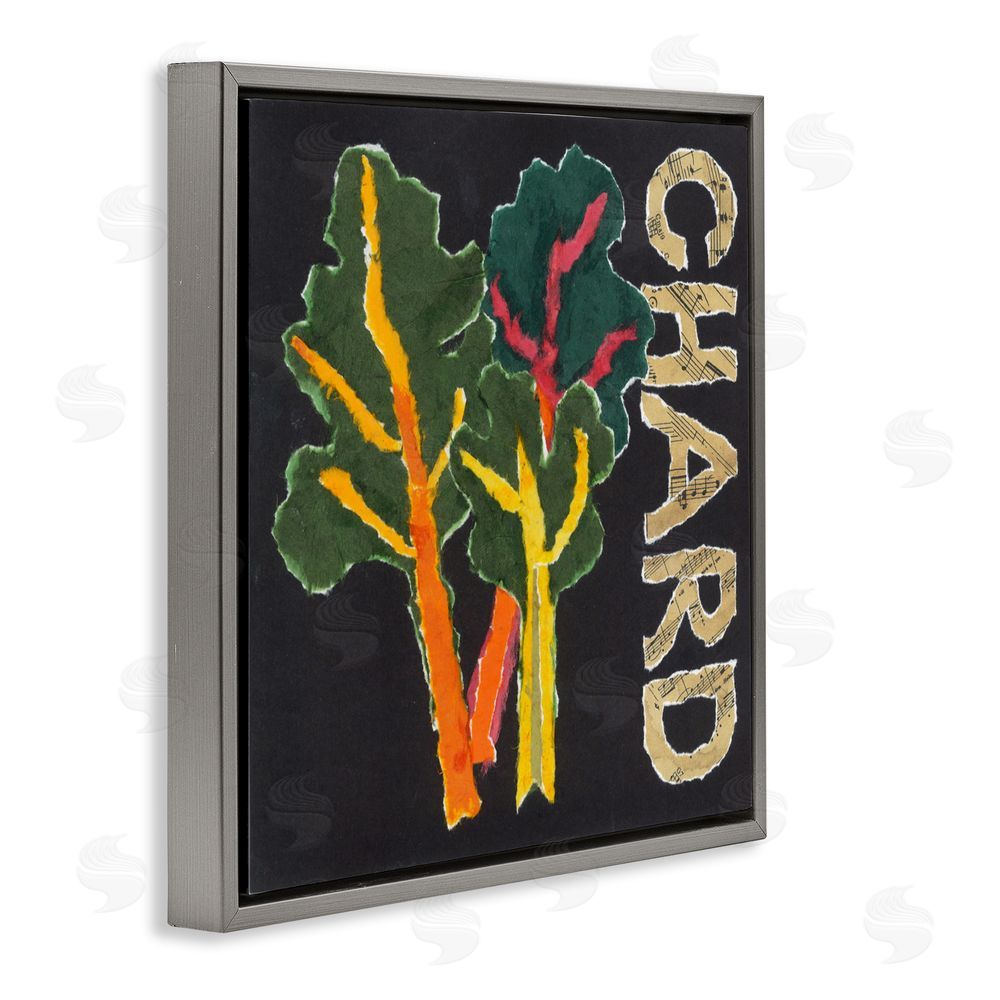 Nancy Overton Chard Leafy Vegetable Gray Floating Frame Canvas Wall Art Print