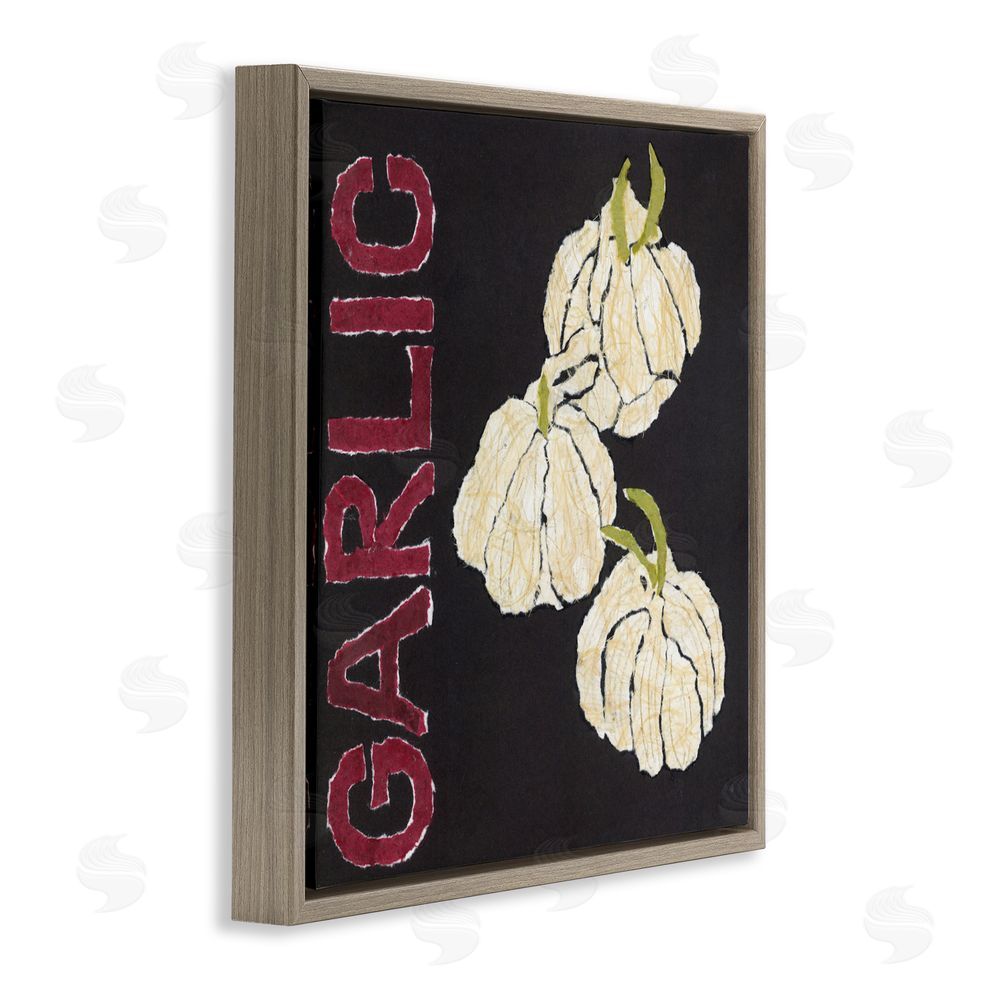 Nancy Overton Garlic Garden Vegetable Brown Floating Frame Canvas Wall Art Print