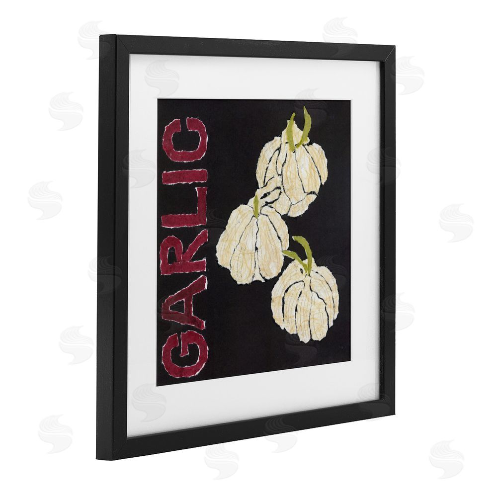 Nancy Overton Garlic Garden Vegetable Black Framed Print Under Glass Wall Art