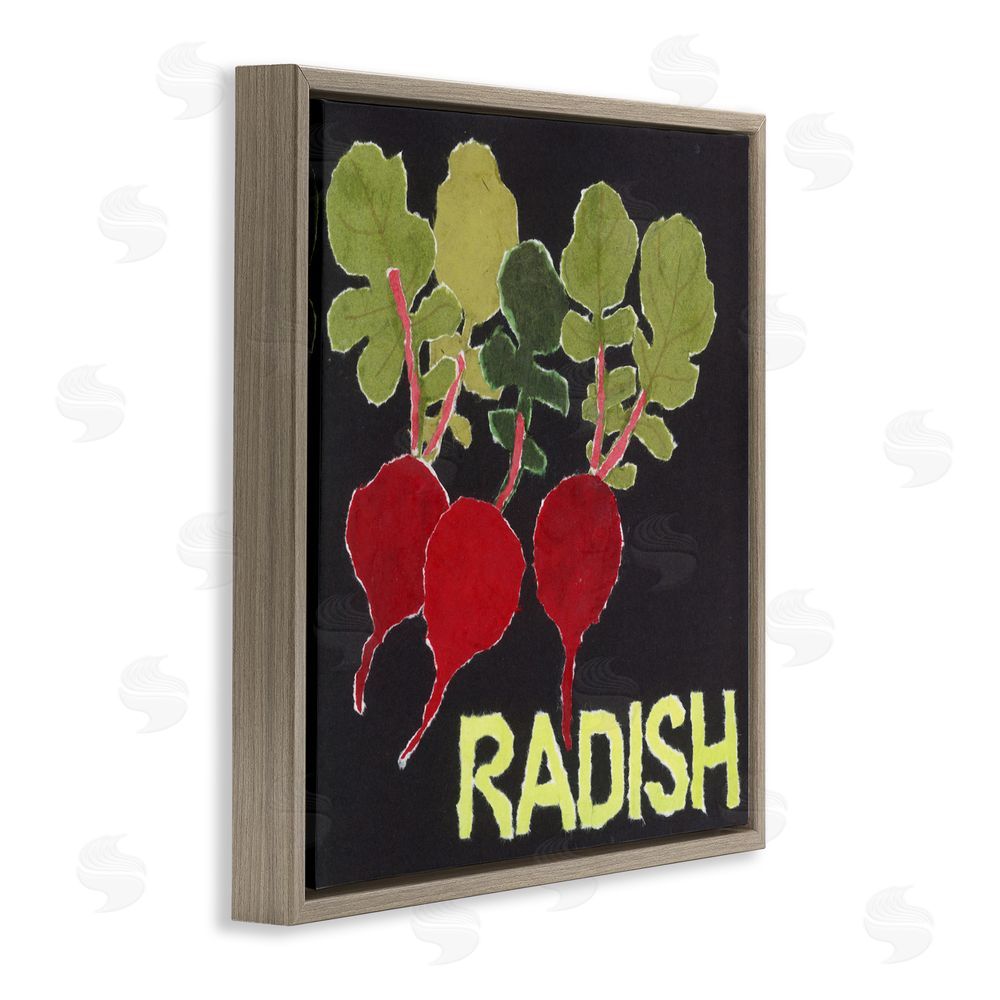 Nancy Overton Collaged Radish Vegetables Brown Floating Frame Canvas Wall Art Print