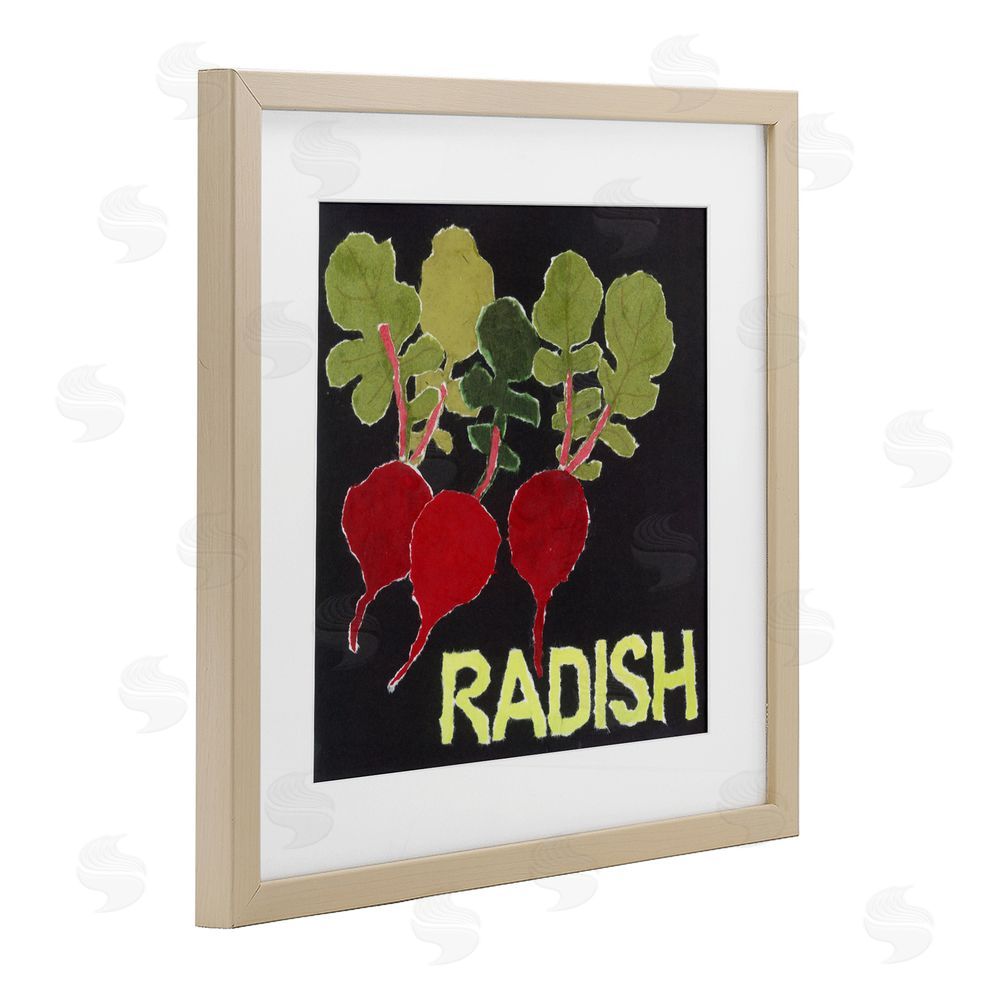 Nancy Overton Collaged Radish Vegetables Birch Framed Print Under Glass Wall Art