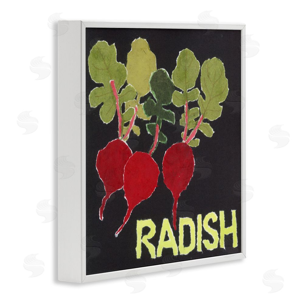 Nancy Overton Collaged Radish Vegetables White Framed Giclee Wall Art Print