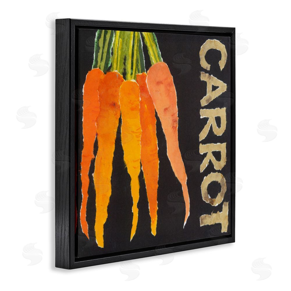 Nancy Overton Carrot Root Vegetable Black Floating Frame Canvas Wall Art Print