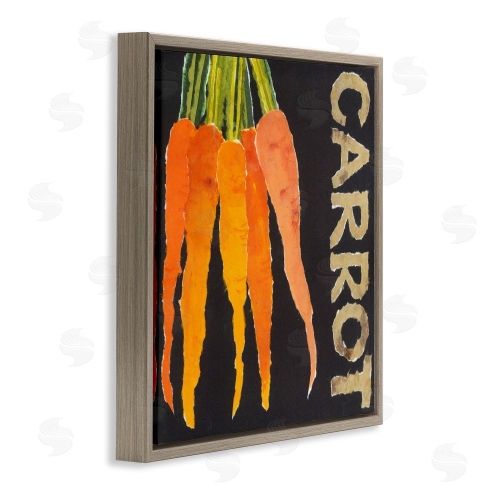 Nancy Overton Carrot Root Vegetable Brown Floating Frame Canvas Wall Art Print