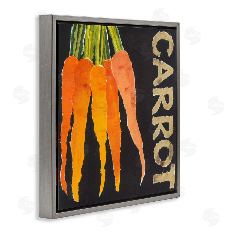 Nancy Overton Carrot Root Vegetable Gray Floating Frame Canvas Wall Art Print