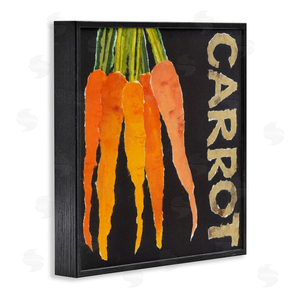 Nancy Overton Carrot Root Vegetable Black Framed Giclee Wall Art Print