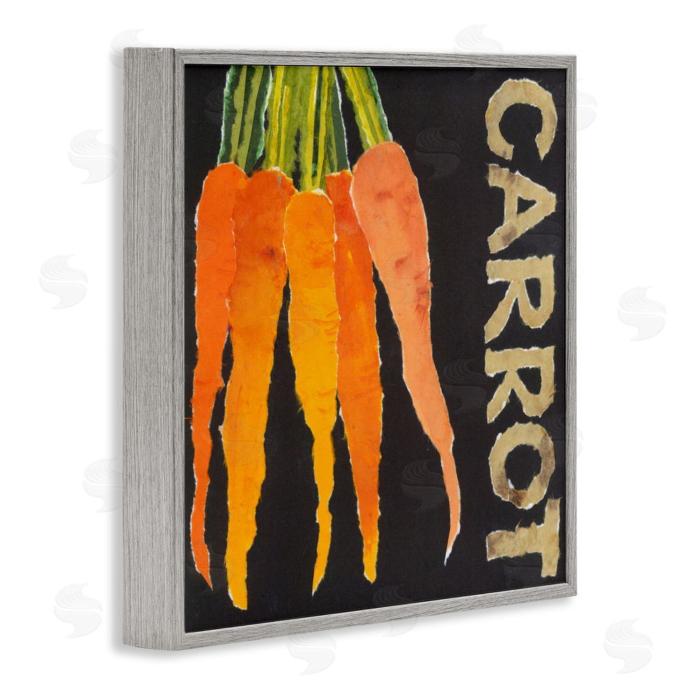 Nancy Overton Carrot Root Vegetable Gray Framed Giclee Wall Art Print