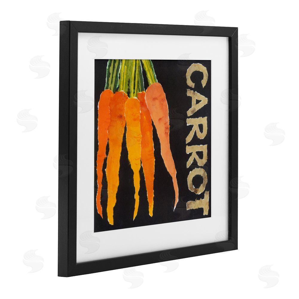 Nancy Overton Carrot Root Vegetable Black Framed Print Under Glass Wall Art