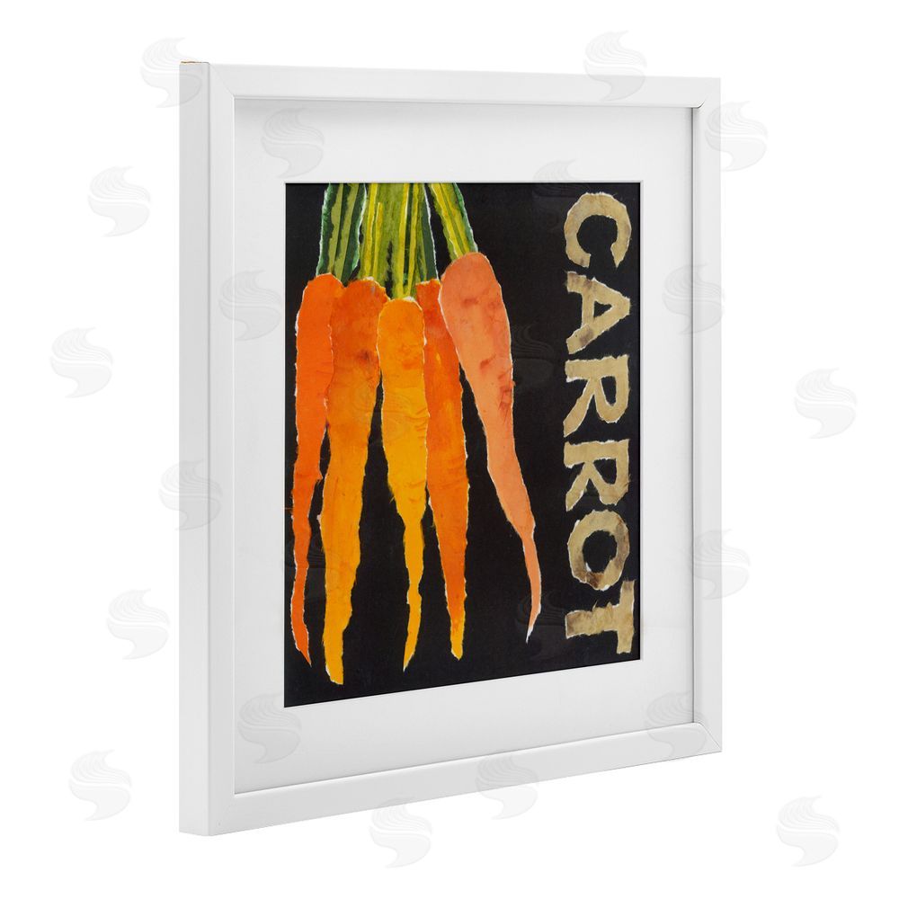 Nancy Overton Carrot Root Vegetable White Framed Print Under Glass Wall Art