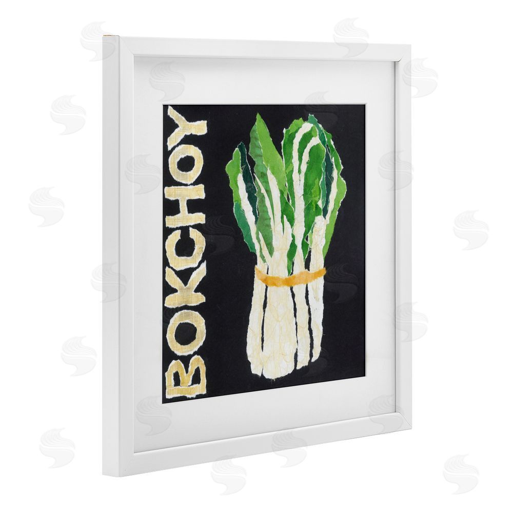 Nancy Overton Bok Choy Leafy Vegetable White Framed Print Under Glass Wall Art