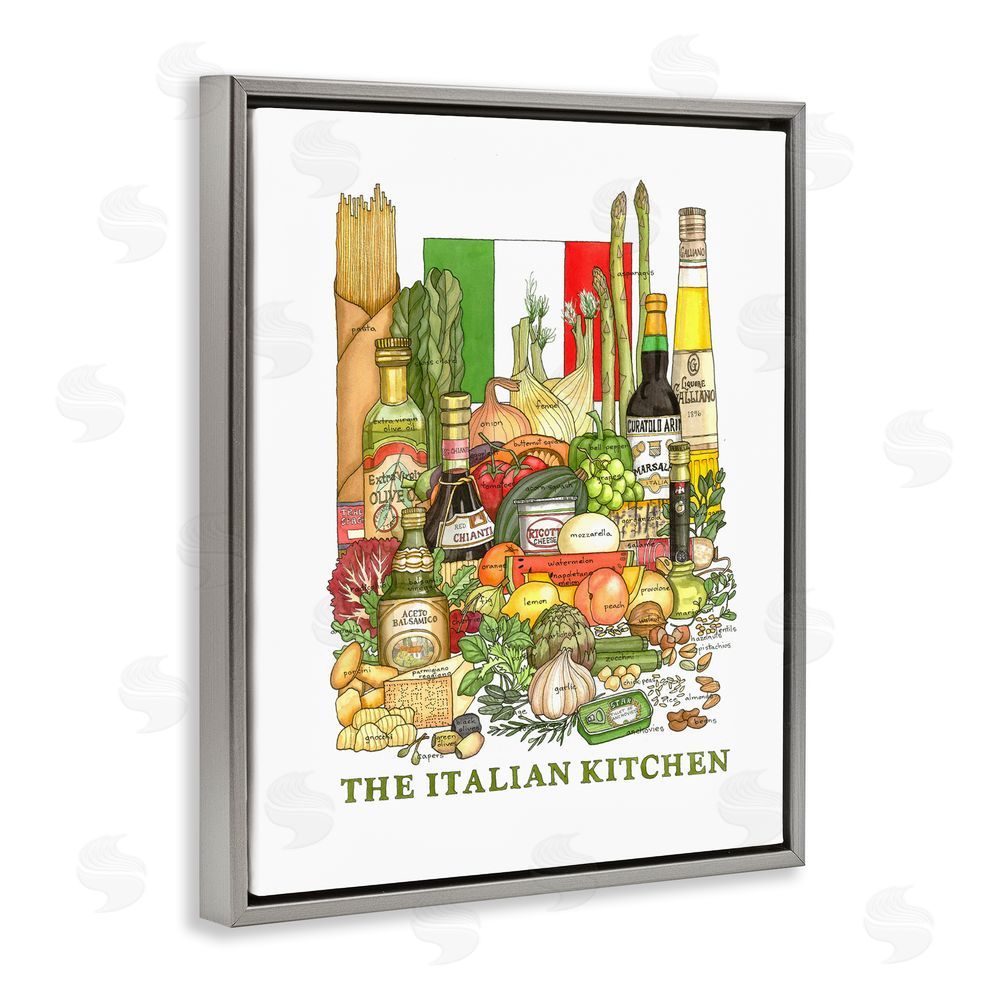 Nancy Overton Italian Kitchen and Food Gray Floating Frame Canvas Wall Art