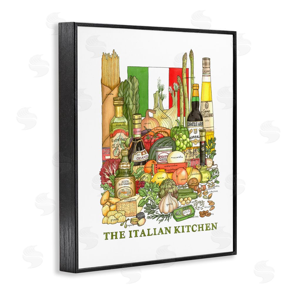 Nancy Overton Italian Kitchen and Food Blacked Framed Giclee Wall Art Print