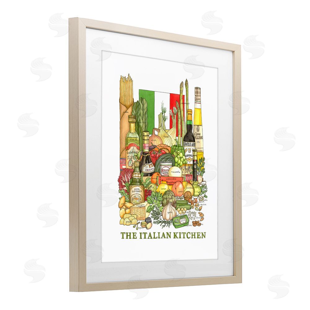 Nancy Overton Italian Kitchen and Food Brown Framed Print Under Glass with Mat Wall Art