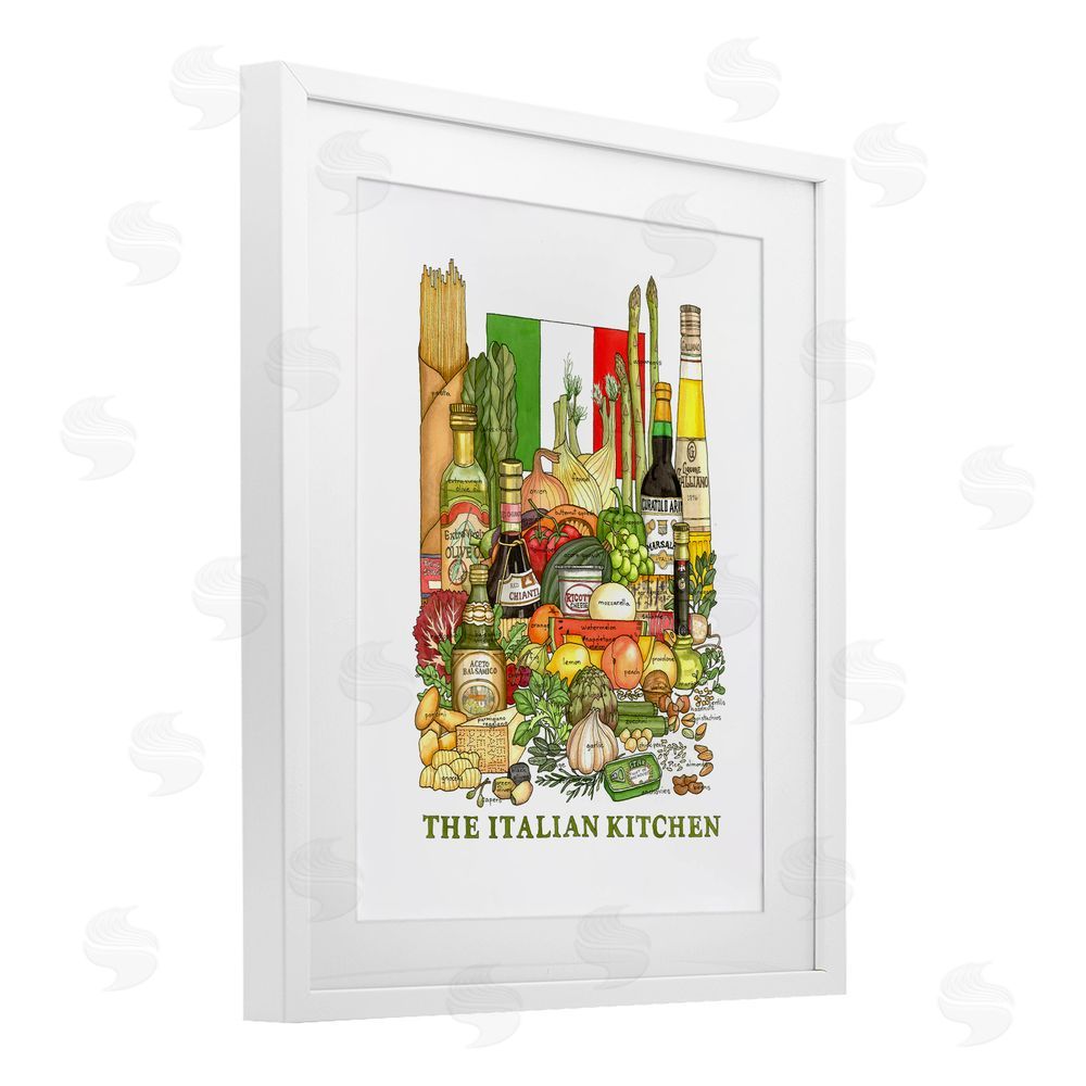 Nancy Overton Italian Kitchen and Food White Framed Print Under Glass with Mat Wall Art