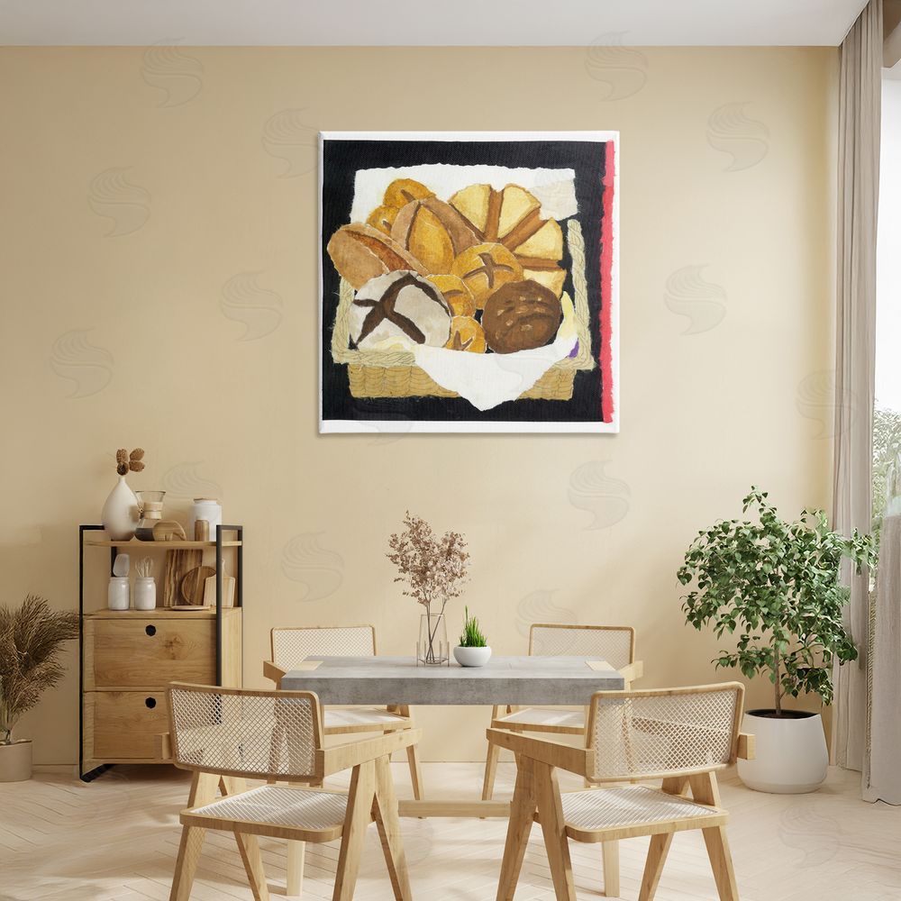 Nancy Overton Bread Box and Stripe Stretched Canvas Wall Art in Room