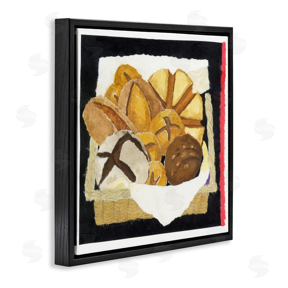 Nancy Overton Bread Box and Stripe Black Floating Frame Canvas Wall Art Print