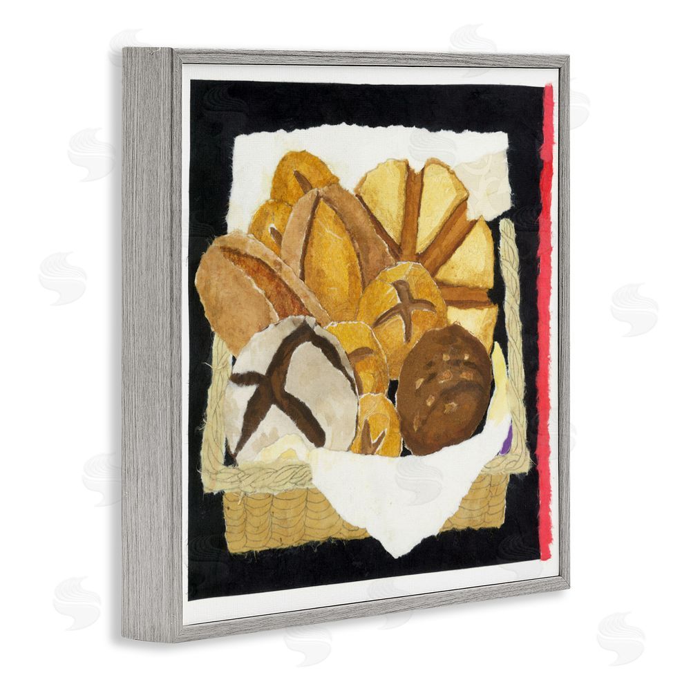 Nancy Overton Bread Box and Stripe Gray Framed Giclee Wall Art Print