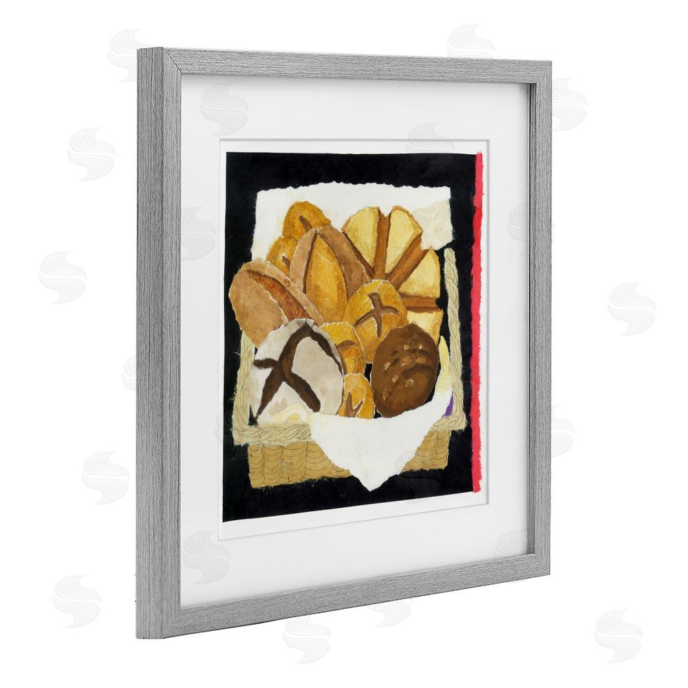 Nancy Overton Bread Box and Stripe Gray Framed Print Under Glass Wall Art