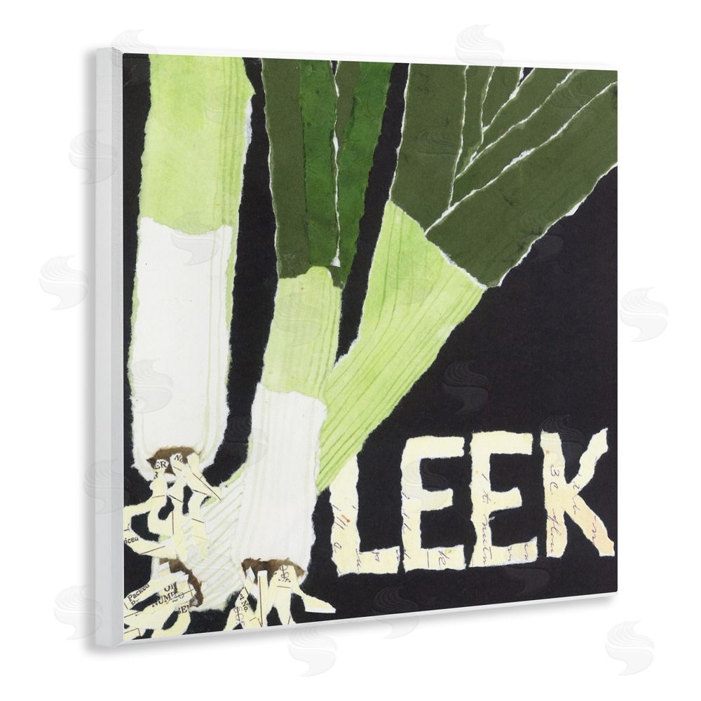 Nancy Overton Collaged Leek Vegetable Wall Plaque Art Print